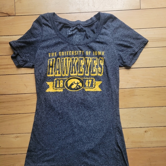 Iowa Hawkeyes Tee Slim Fit V-Neck T-Shirt Gray M - Picture 2 of 4